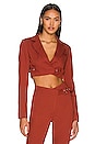 view 1 of 4 Margot Jacket Top in Dark Red