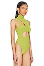 view 3 of 5 Rosalee Cut Out Bodysuit in Green