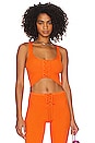 view 1 of 4 Artemis Lace Up Knit Top in Orange