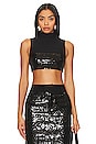 view 1 of 5 Venning Sequin Crop Top in Black