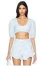 view 1 of 5 Kahlo Crop Top in Light Blue