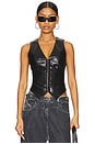 view 1 of 4 Roz Faux Leather Vest in Black