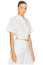 view 2 of 5 Teagan Top in Blue And White Stripes