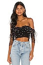 view 1 of 5 Suza Crop Top in Black Multi Dot