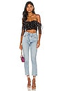 view 4 of 5 Suza Crop Top in Black Multi Dot