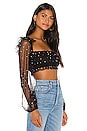 view 3 of 6 Avelina Crop Top in Black Multi Dot