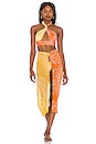 view 5 of 5 Alipha Top in Orange & Yellow Palm