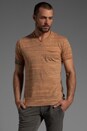 view 1 of 5 Reverse Detail Stripe S/S V-Neck Tee in Cantaloupe
