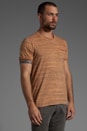 view 2 of 5 Reverse Detail Stripe S/S V-Neck Tee in Cantaloupe