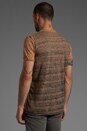 view 3 of 5 Reverse Detail Stripe S/S V-Neck Tee in Cantaloupe