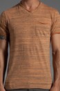 view 4 of 5 Reverse Detail Stripe S/S V-Neck Tee in Cantaloupe