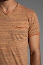 view 5 of 5 Reverse Detail Stripe S/S V-Neck Tee in Cantaloupe