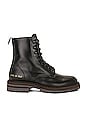 view 1 of 5 Leather Winter Combat Boots in Black