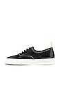 view 5 of 6 Four Hole in Leather Low Sneaker in Black & White