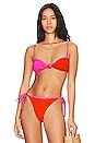 view 1 of 4 Bouddhi Bikini Top in Barbie & Tangerine