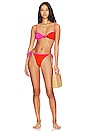 view 4 of 4 Bouddhi Bikini Top in Barbie & Tangerine