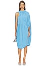 view 1 of 4 Draped Smock Dress in Blue