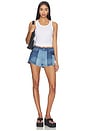 view 6 of 7 Denim Patchwork Mini Shorts in Blue Multi
