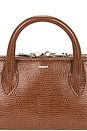 view 7 of 7 Lizard Print Duffle Belt Bag in Brown Camel
