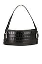 view 1 of 6 Croco Ergonomic Shoulder Bag in Black