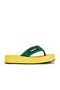view 1 of 5 Foam Flip Flop Sandal in Green & Yellow