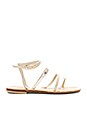 CoRNETTI Lipari Sandal in White Suede & Metallic | REVOLVE