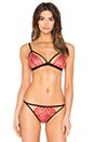 view 1 of 4 Eiffel Triangle Soft Bra in Parisian Red & Black
