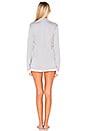 view 3 of 3 Bella Long Sleeve Top Boxer Set PJ in Dove Gray & White