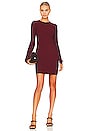 view 1 of 3 The Capri Long Sleeve Mini Dress in Wine
