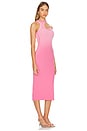 view 2 of 3 The Verona Cut Out Midi Dress in Hot Pink Cast