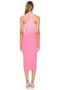 view 3 of 3 The Verona Cut Out Midi Dress in Hot Pink Cast
