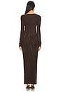 view 3 of 3 Marbella Long Sleeve Maxi Dress in Vintage Chocolate