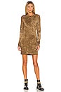 view 1 of 3 The Tokyo Long Sleeve Mini Dress in Toffee Crystal