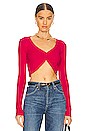 view 1 of 4 The Capri Crop Cardigan in Fuchsia