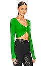 view 2 of 4 The Capri Crop Cardigan in Lime