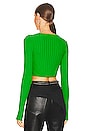 view 3 of 4 The Capri Crop Cardigan in Lime