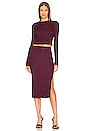 view 4 of 4 Melbourne Midi Skirt With Slit in Plum