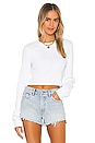 view 1 of 4 The Monaco Crop Long Sleeve in White