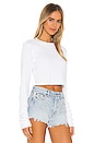 view 2 of 4 The Monaco Crop Long Sleeve in White