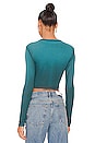 view 3 of 4 Verona Crop Shirt in Portofino Blue Cast