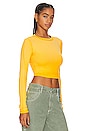 view 2 of 4 The Verona Crop Shirt in Sunny Yellow Cast