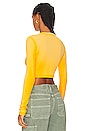 view 3 of 4 The Verona Crop Shirt in Sunny Yellow Cast