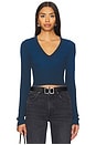 view 1 of 4 Verona Crop U Neck Shirt in Harbor Cast