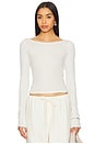 view 1 of 4 Marbella Boat Neck Top in Bone