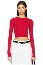 view 1 of 4 Verona Crop Shirt in Crimson