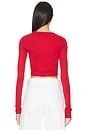 view 3 of 4 Verona Crop Shirt in Crimson