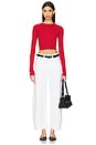 view 4 of 4 Verona Crop Shirt in Crimson