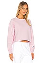 view 3 of 5 Cropped Crewneck Sweatshirt in Pink