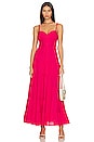 view 1 of 3 Melia Long Dress in Solid Fuchsia