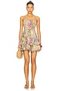 view 1 of 3 Iris Short Dress in Olive Botanic